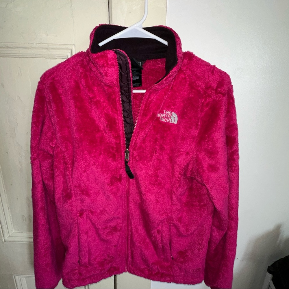 Pink north face jacket, size small